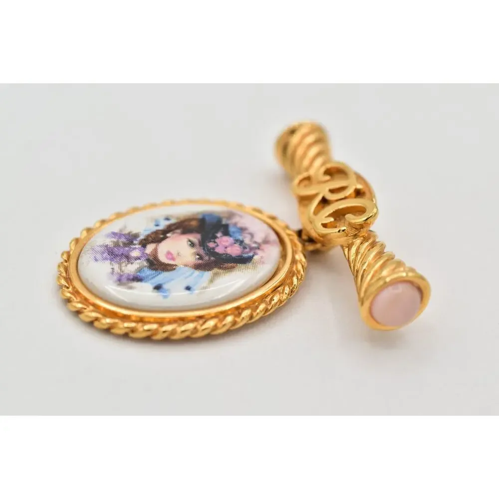 Avon Vintage Cameo President's Club Pin Brooch Pink Cabochon 1996-97 Signed 9B